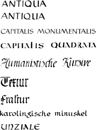 Schriftarten Übersicht